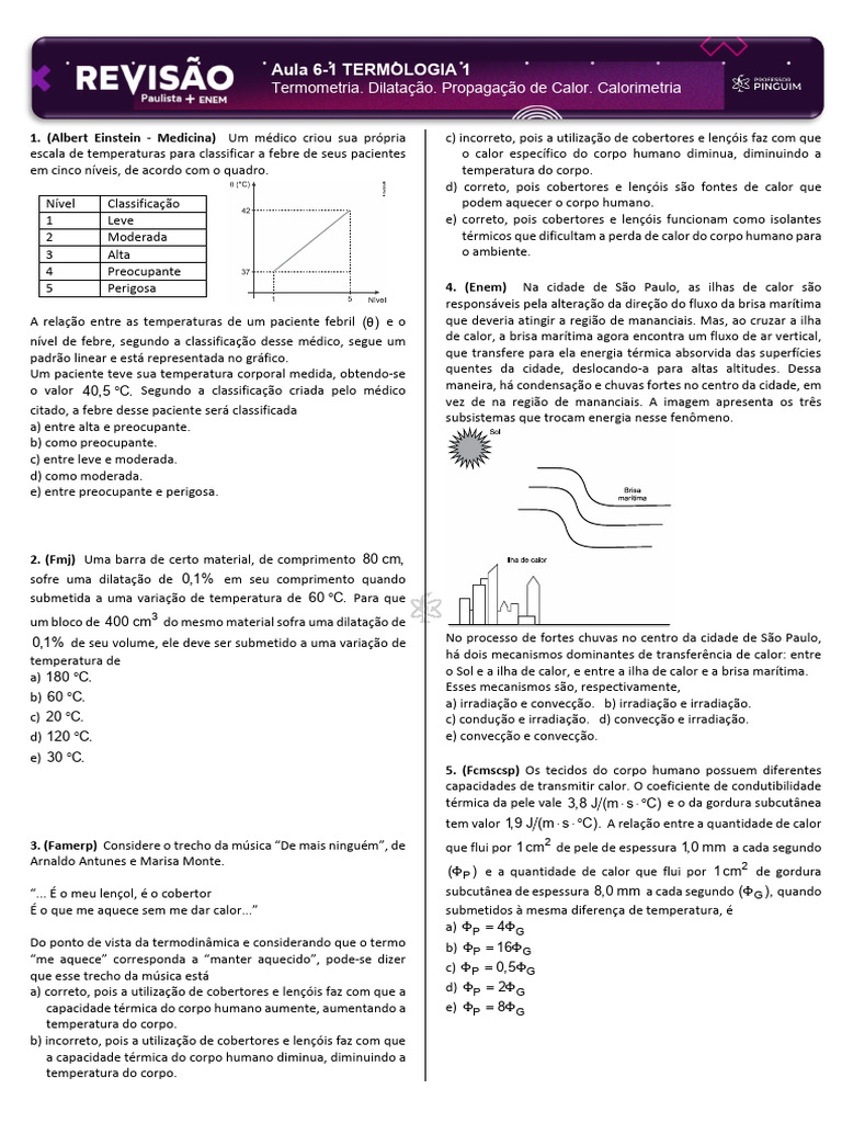 Termologia: Calor e Dilatação | PDF | Calor | Temperatura