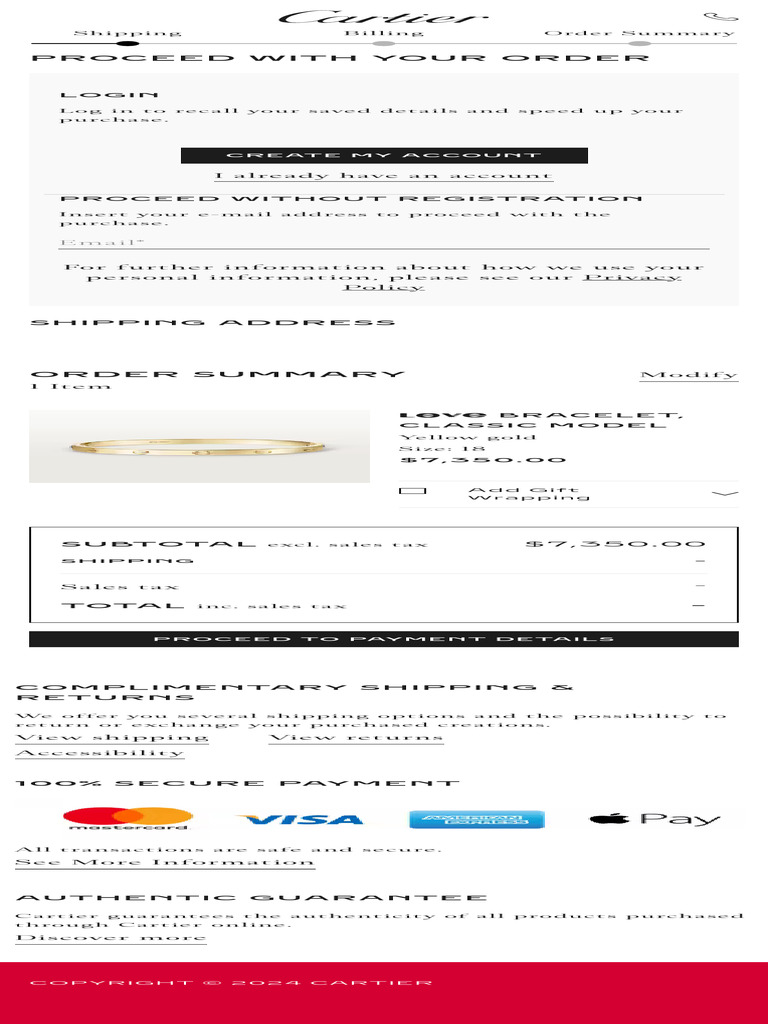 Cartier Order Confirmation Process | PDF