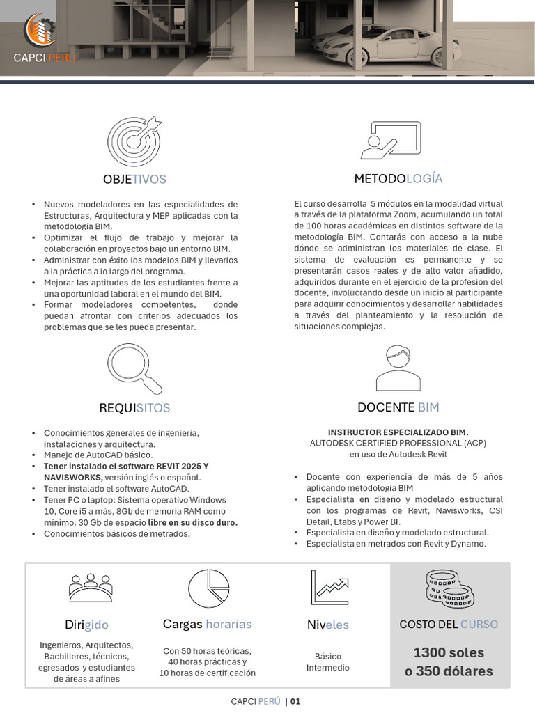 Brochure Curso Bim Integral - Diciembre | PDF | Autodesk Revit ...
