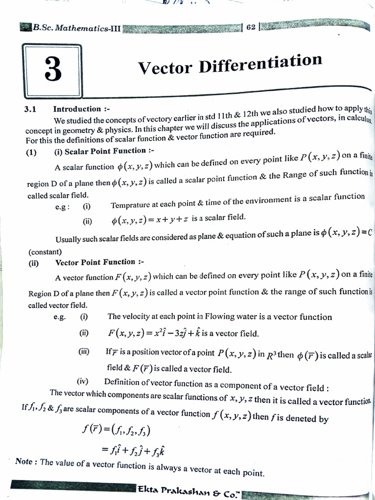 F) (Gfa) : Vector Differentiation | PDF | Vector Space | Functions And ...