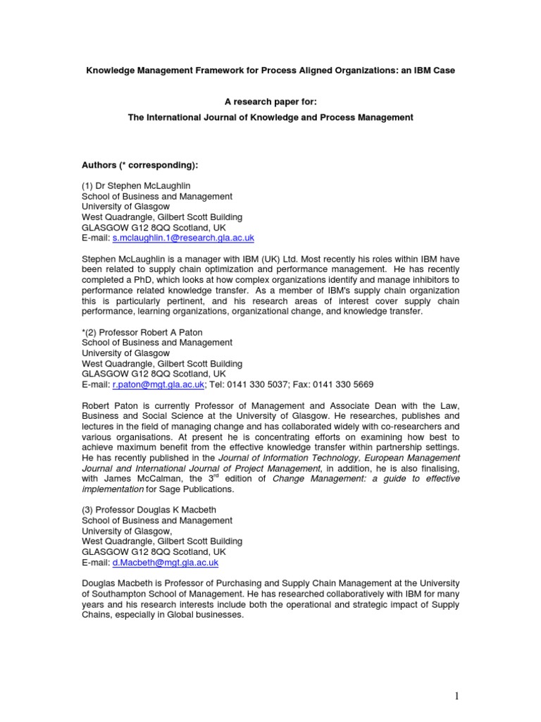IBM Knowledge Management Framework Case | PDF | Knowledge Management ...