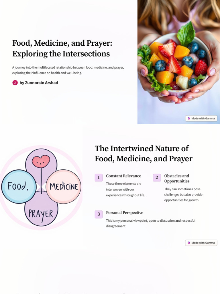 Food Medicine and Prayer Exploring The Intersections | PDF ...