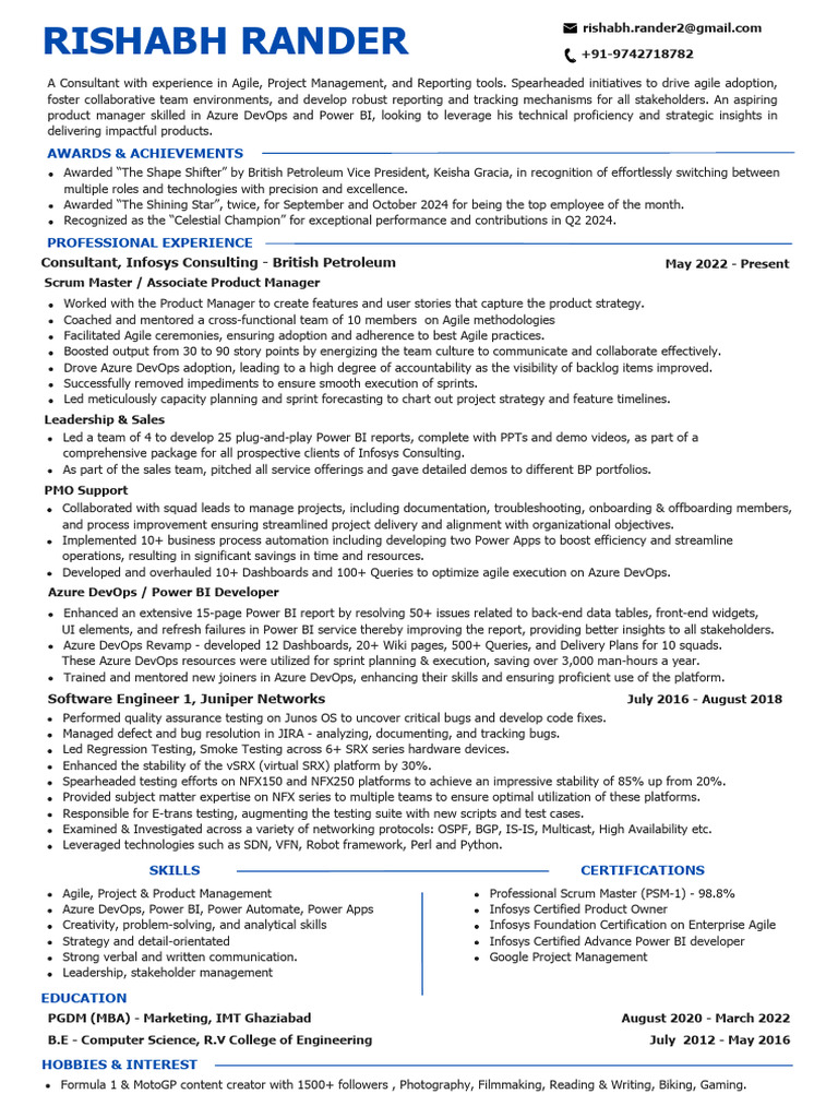 Rishabh Rander CV | PDF | Agile Software Development | Computing