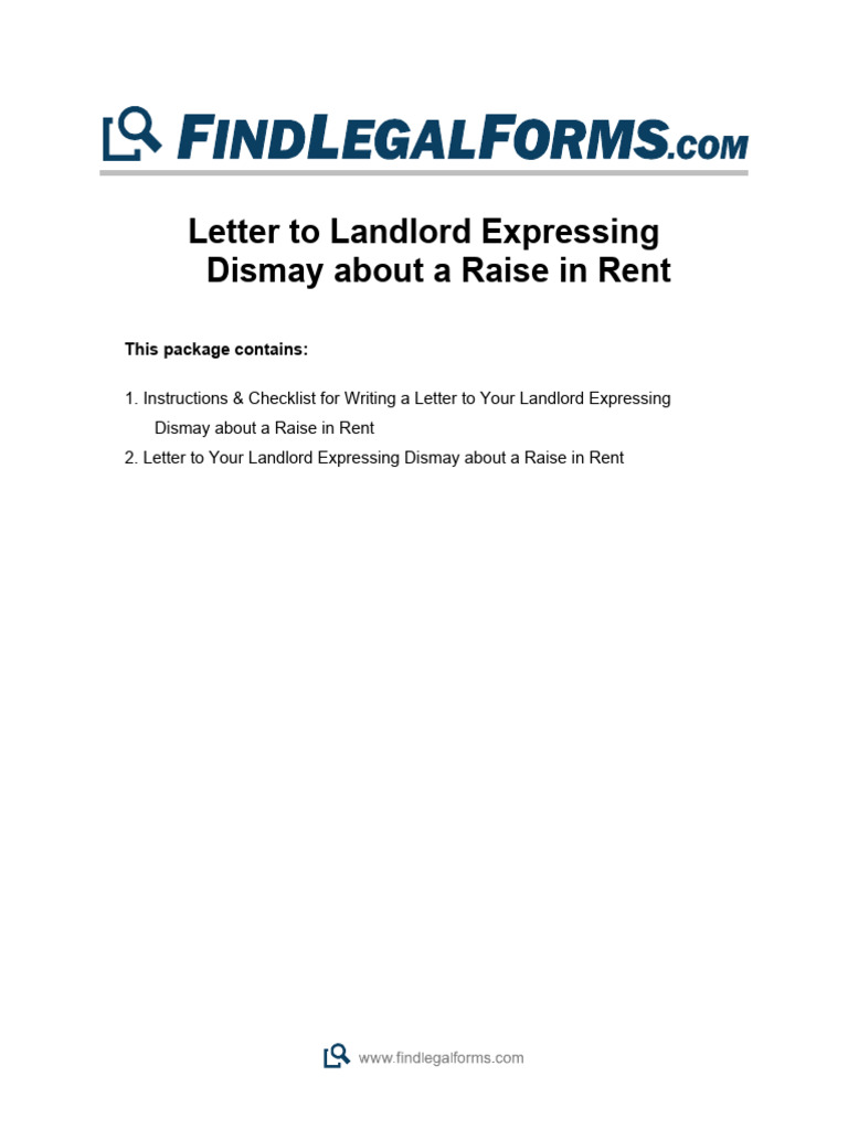 Letter Template for Rent Increase Dispute | PDF | Landlord | Renting