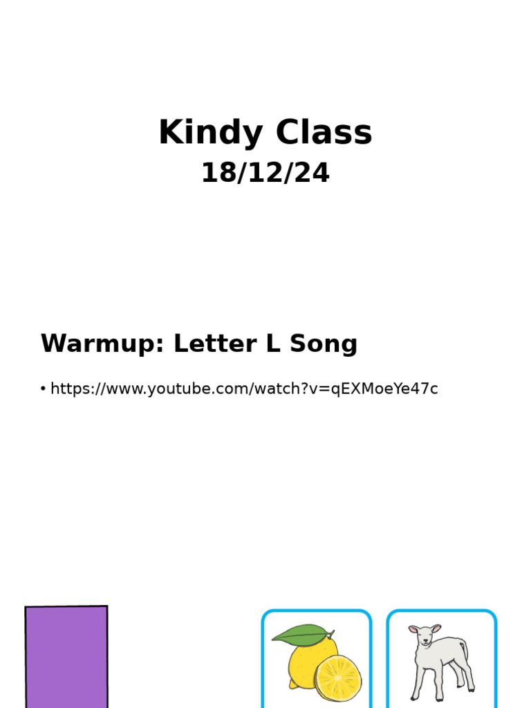 Kindy Class Activities for Letter L | PDF