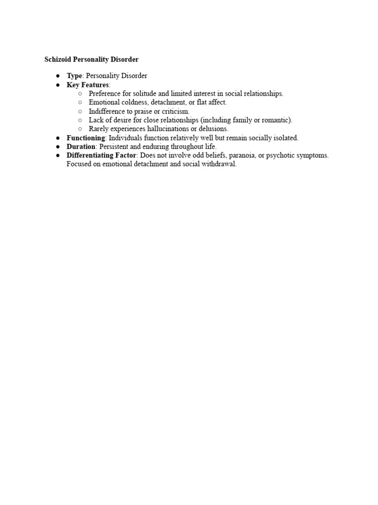 Understanding Schizoid Personality Disorder | PDF