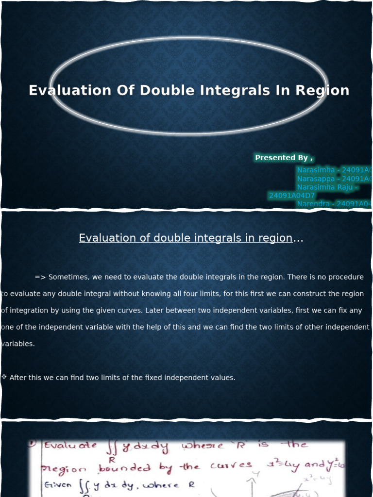 Double Integrals Evaluation Techniques | PDF