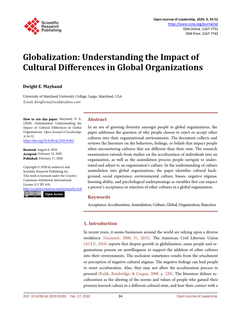 ojl_2020021413021791 | PDF | Organizational Culture | Leadership