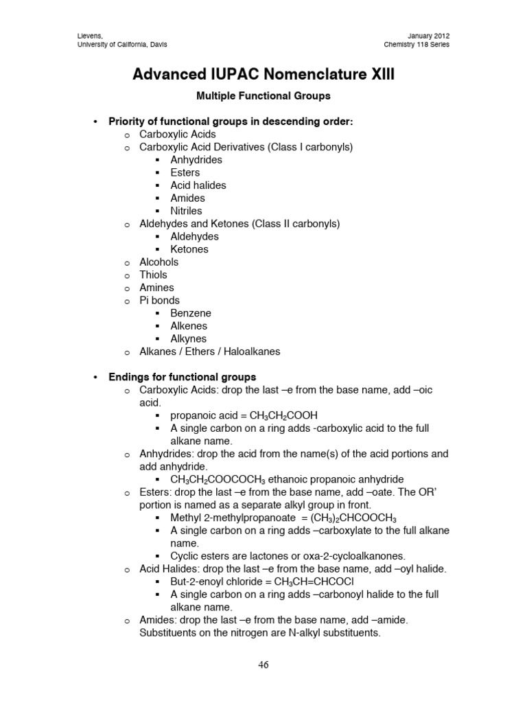 9 Advnomenmulti | PDF | Functional Group | Ester