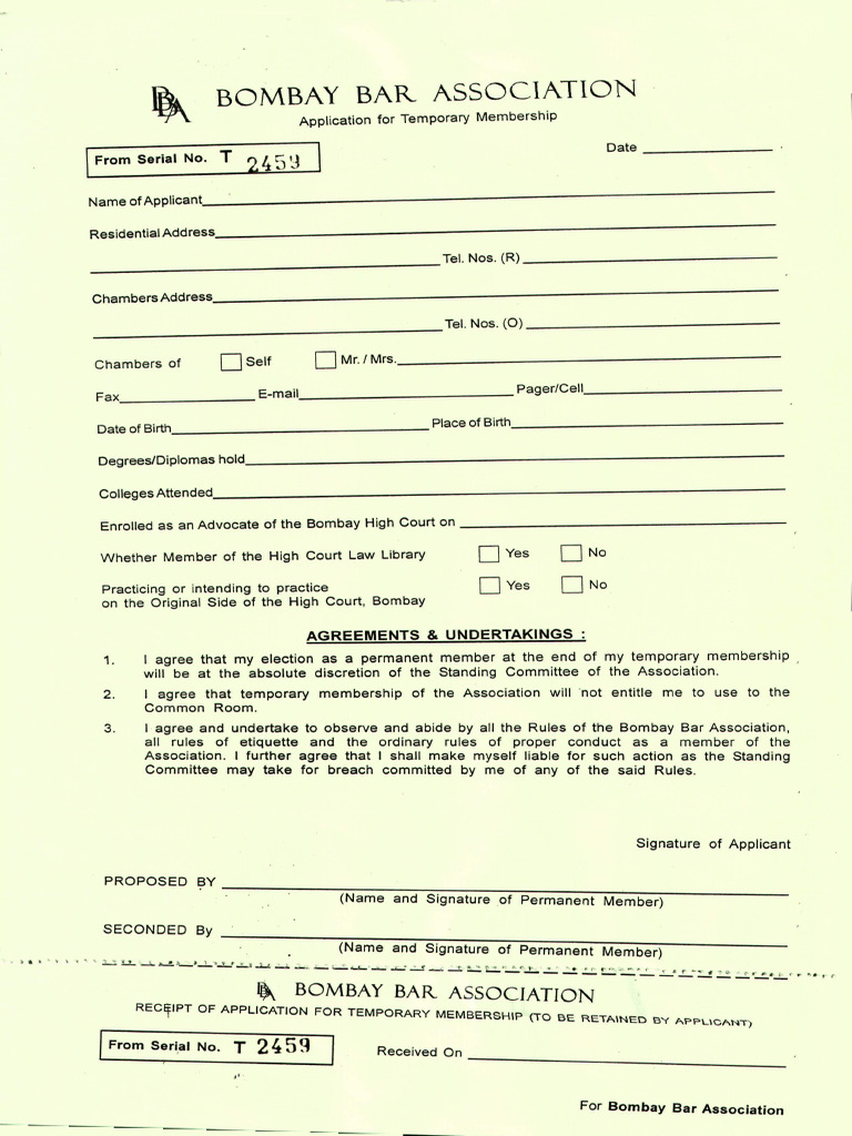 Appl For+temp Members | PDF | Public Law | Common Law