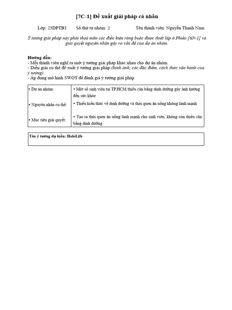 10. (7C-1) - Nguyễn Thanh Nam - Nhóm 2 | PDF