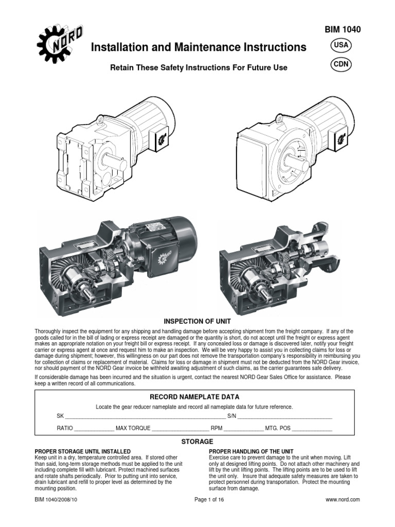 Installation and Maintenance Instructions: Retain These Safety ...