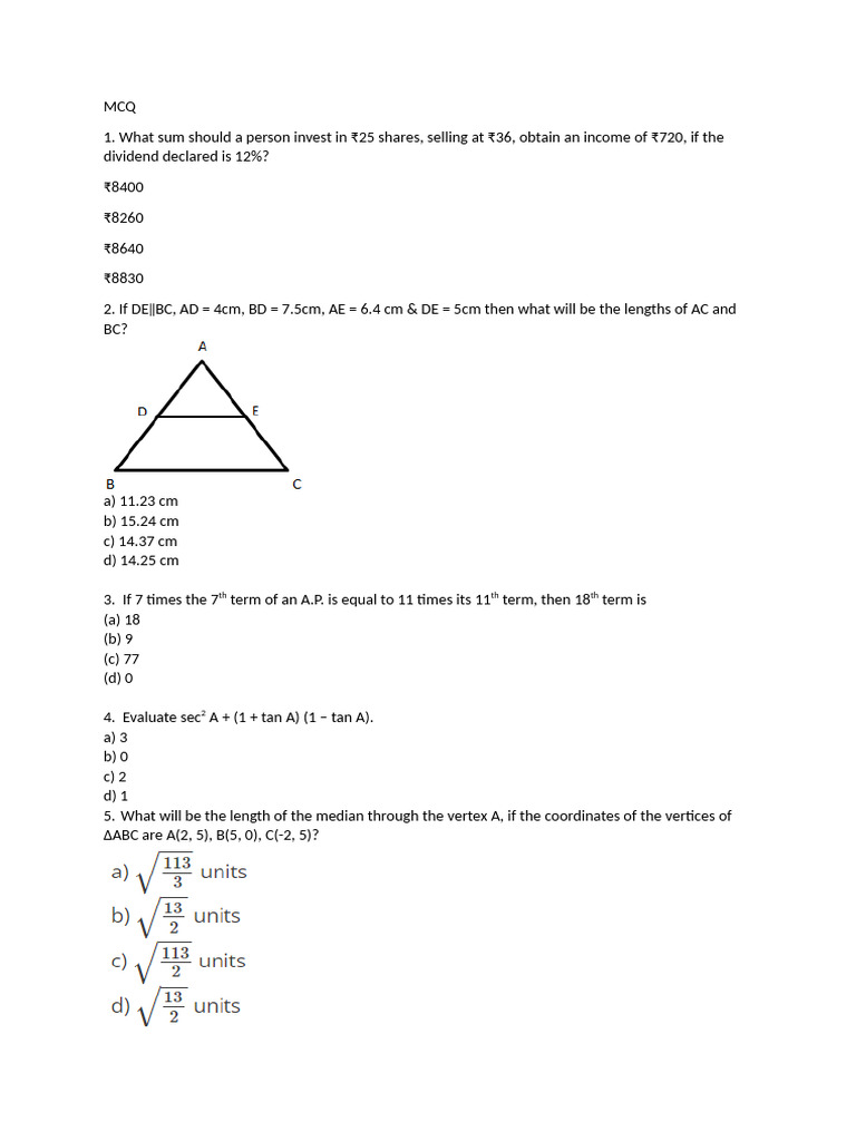 Atreyee Maths Question Paper | PDF | Triangle | Euclidean Geometry