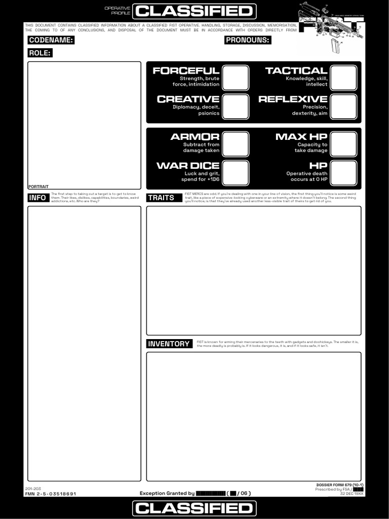 Classified FIST Operative Dossier | PDF