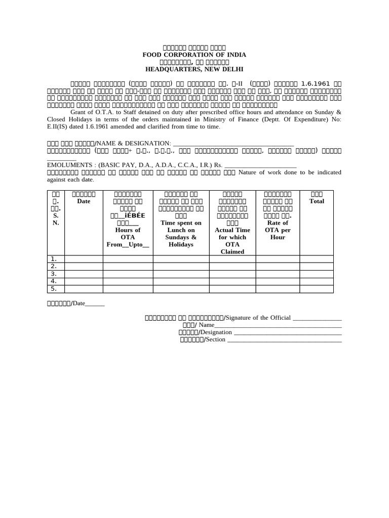 OTA - Reimbursment | PDF
