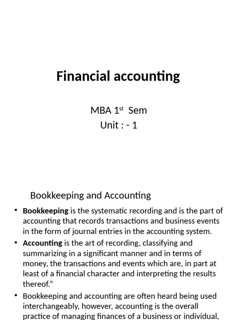 Financial Accounting | PDF | Debits And Credits | Bookkeeping