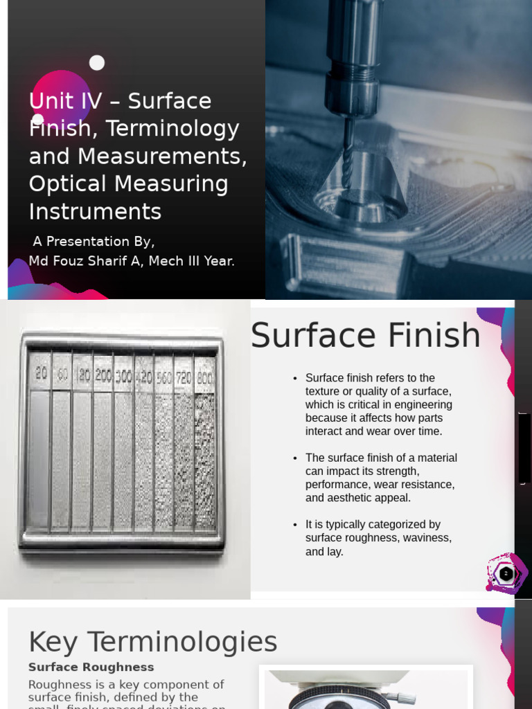 Surface Finish and Optical Measurement Techniques | PDF ...