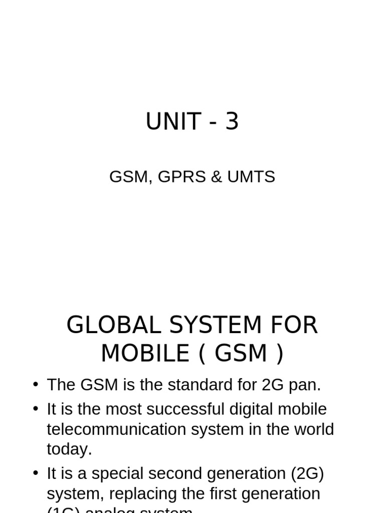 Overview of GSM, GPRS, and UMTS Systems | PDF