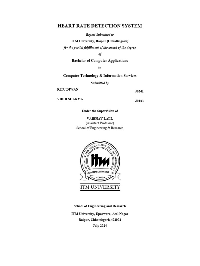 Heart Rate Detection System Report | PDF