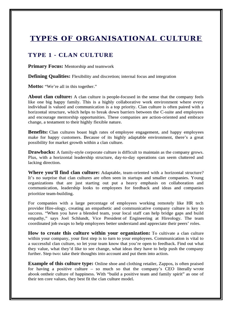 Understanding Organizational Cultures | PDF | Organizational Culture ...