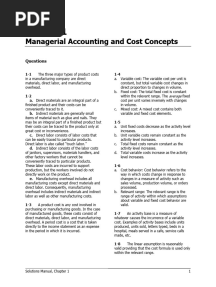 Answers to Problems for Managerial Accounting, 17th Edition by Ray Garrison & Eric Noreen
