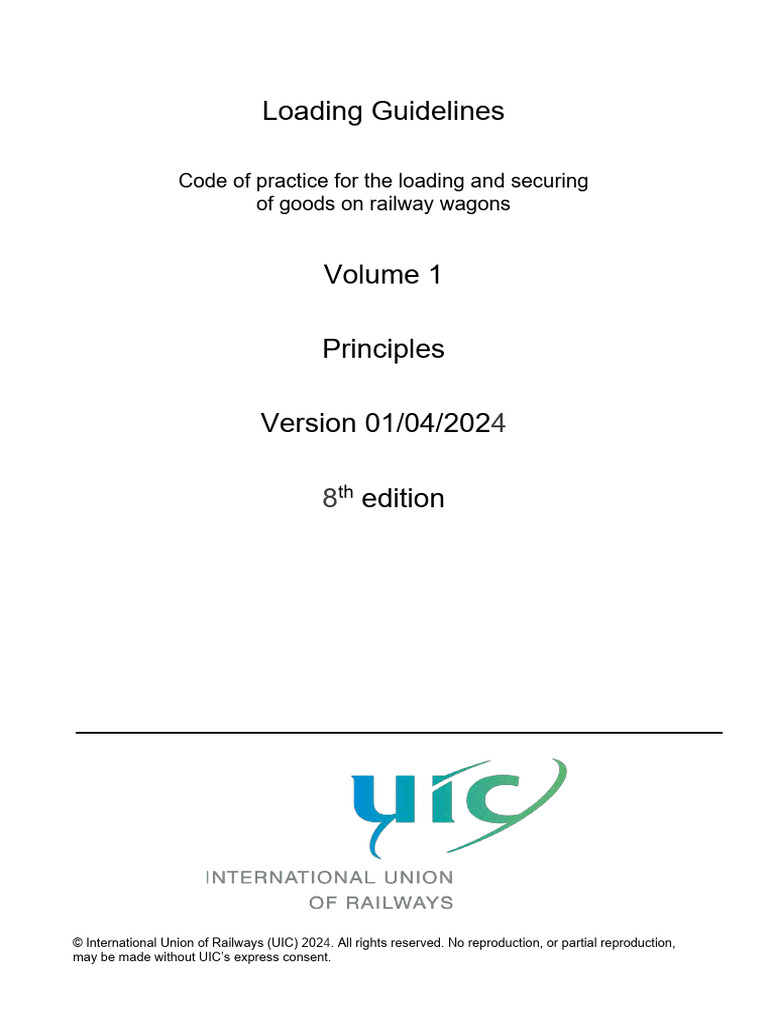 UIC Loading Guidelines 2024 Edition | PDF | Pallet | Viscosity