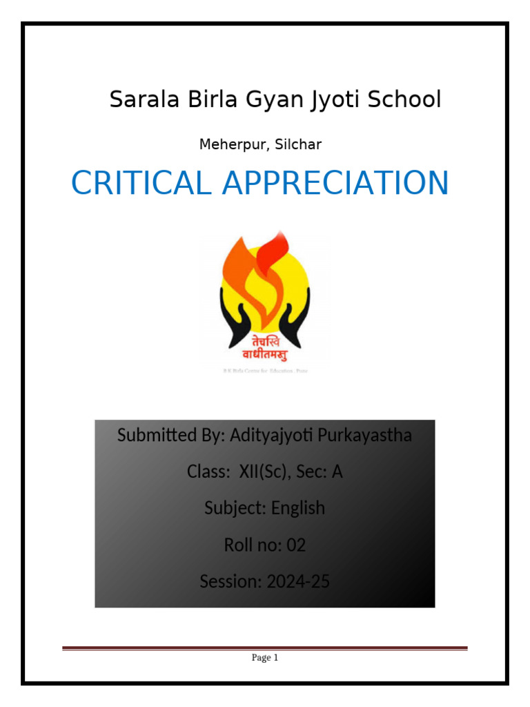English Critical Appreciation | PDF | Motivation | Motivational