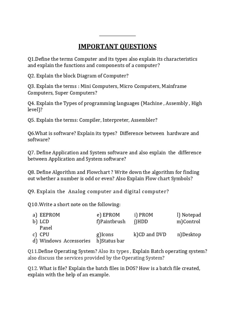 Computer Fundamentals Q&A Guide | PDF | Microsoft Excel | Computer Memory