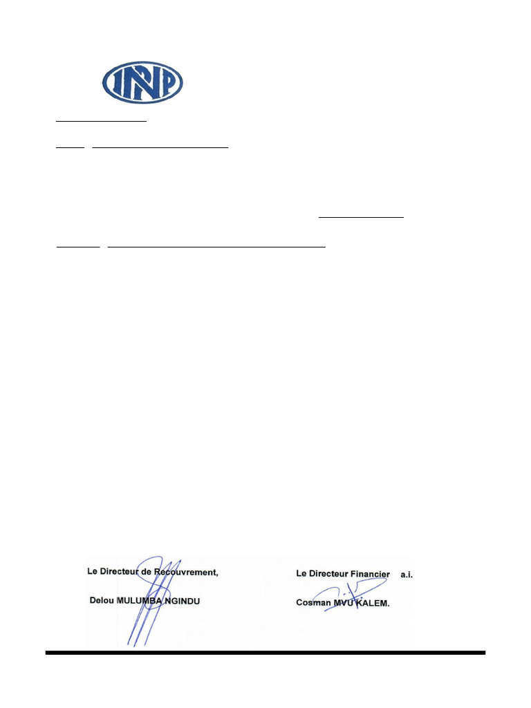 Certificat d'Immatriculation INPP RDC | PDF