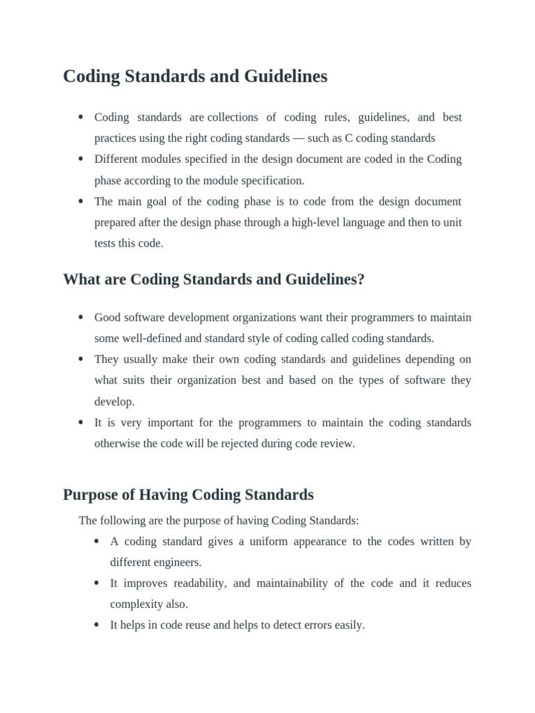 1_Coding Standards and Guidelines (2) | PDF | Computer Programming ...