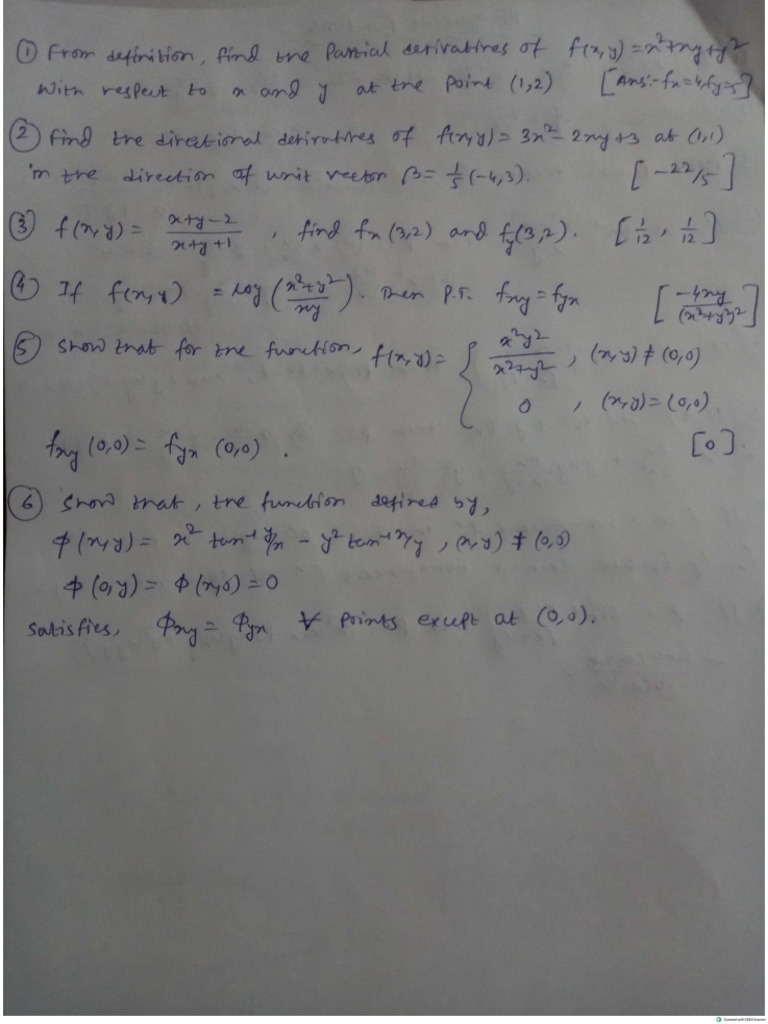 Several Variable Exercise | PDF