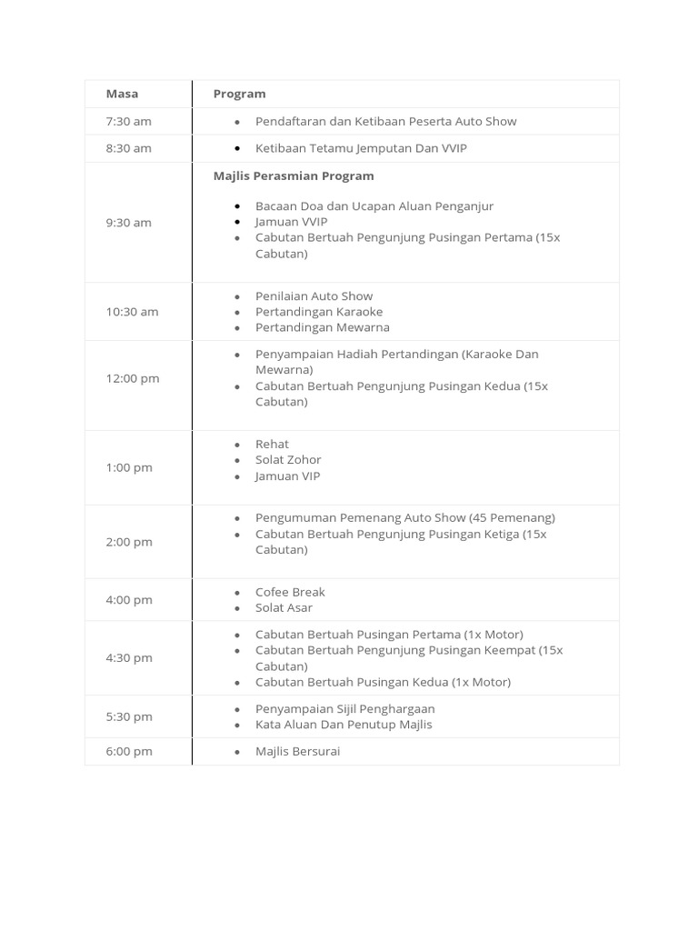 Tentatif 2023 | PDF