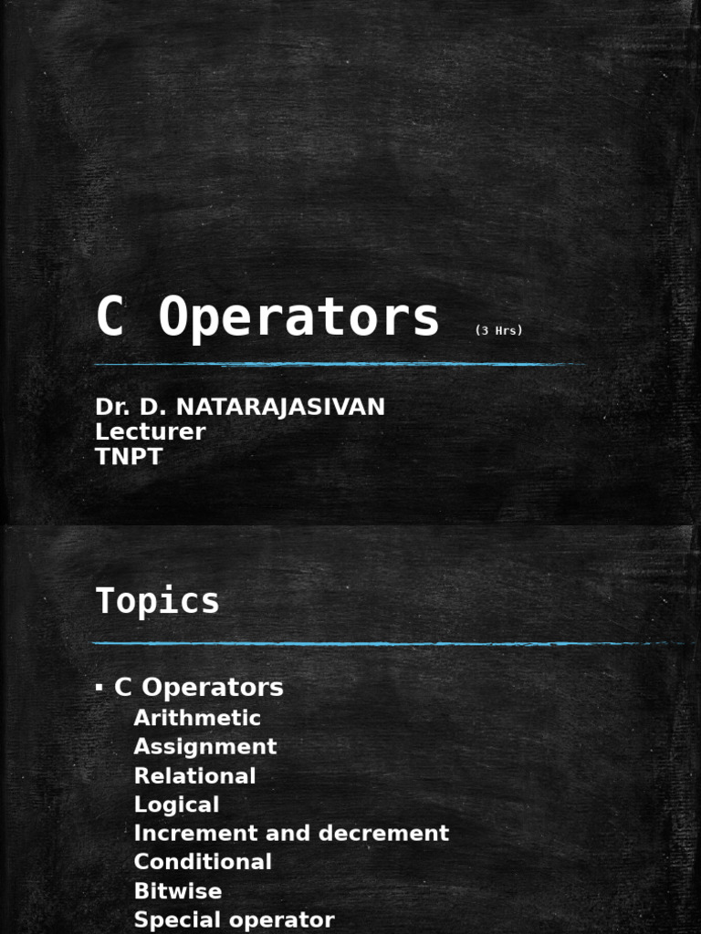 1.5 C Operators | PDF