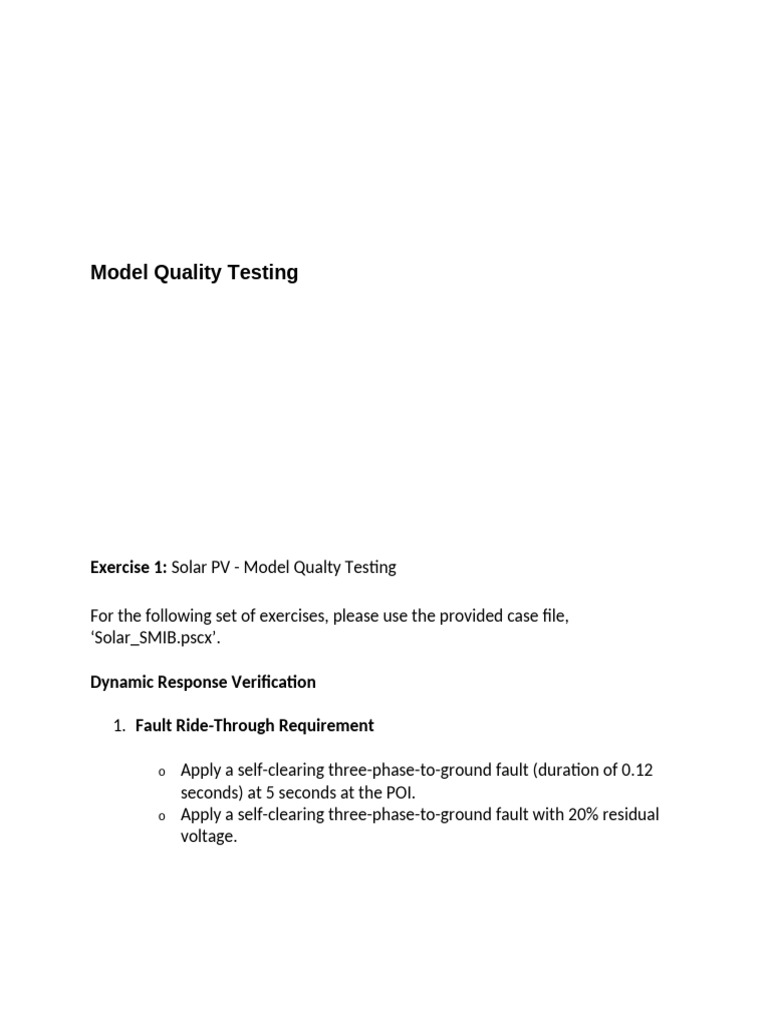 Solar PV Model Quality Testing Guide | PDF