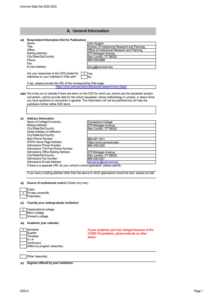 Common Data Set 2022 23 | PDF | Act (Test) | University And College ...
