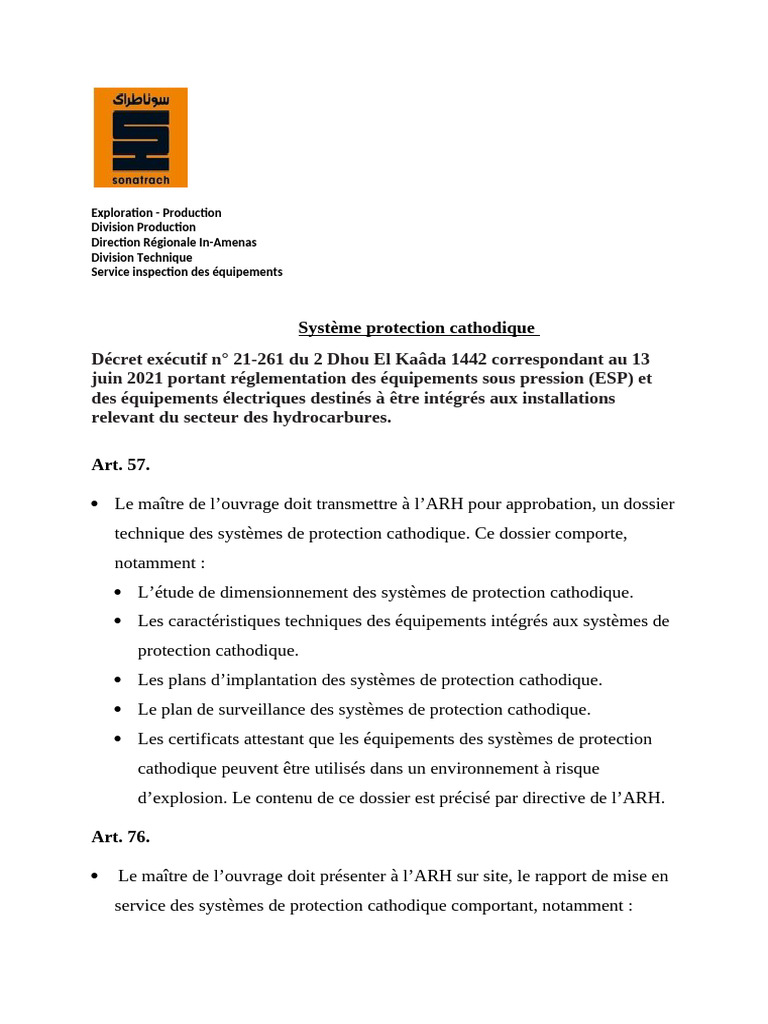 Réglementation des systèmes de protection cathodique | PDF | Électricité