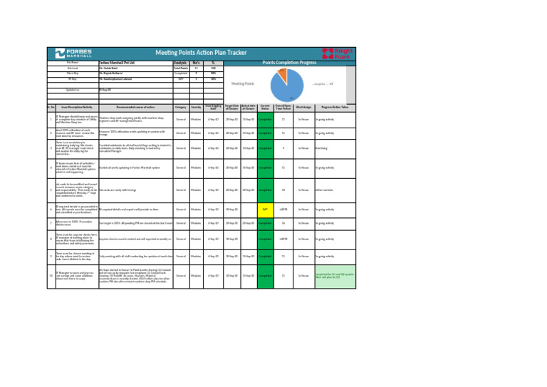 Meeting Points Action Plan Tracker | PDF
