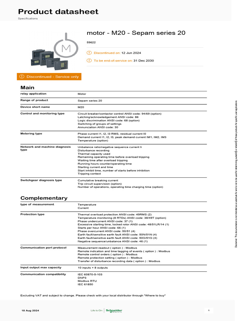Schneider Electric_Sepam-series-20_59622 | PDF | Sustainability ...