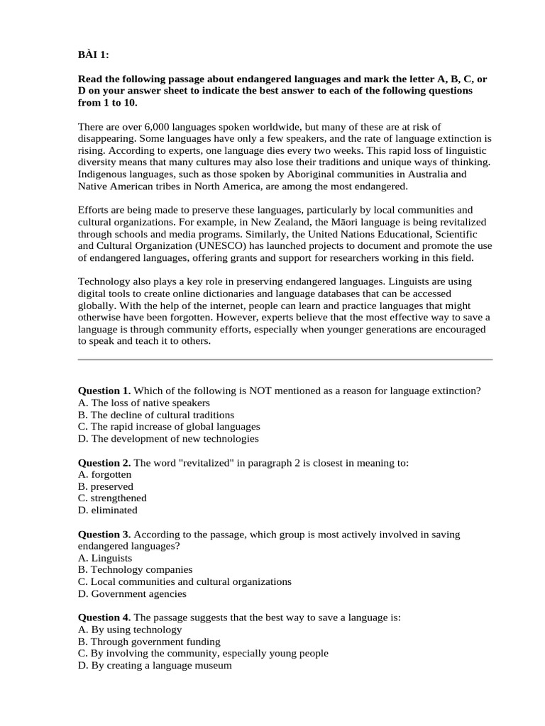 Endangered Languages: Preservation Efforts | PDF | Linguistics | Human ...