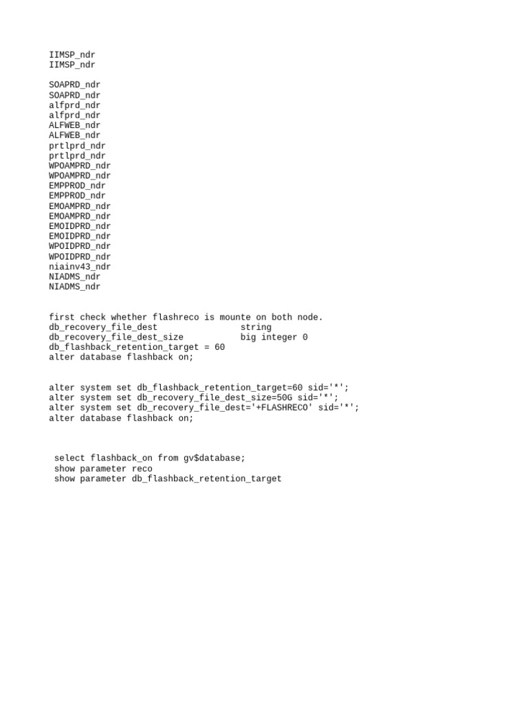 Oracle Database Flashback Configuration Guide | PDF