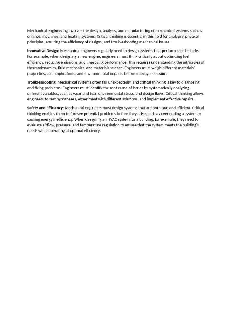 Mechanical Engineering Involves The Design Pdf