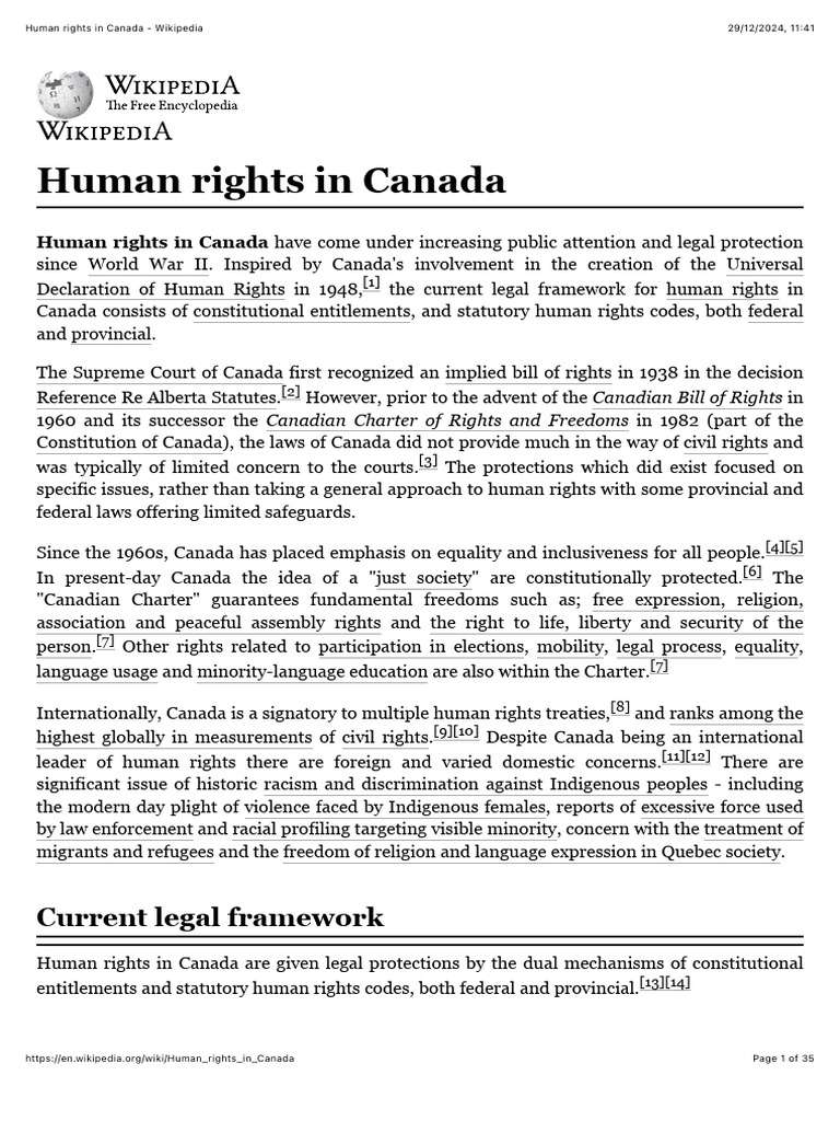 Human rights in Canada | PDF | Canada | Human Rights