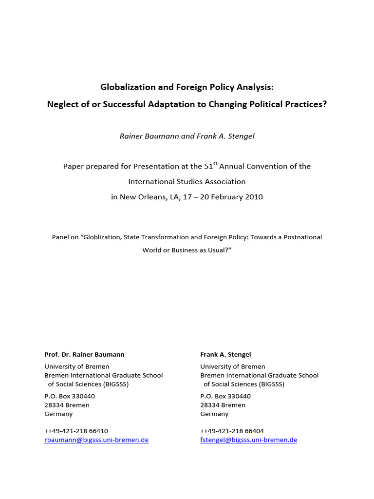 Globalization's Impact on Foreign Policy | PDF | International ...