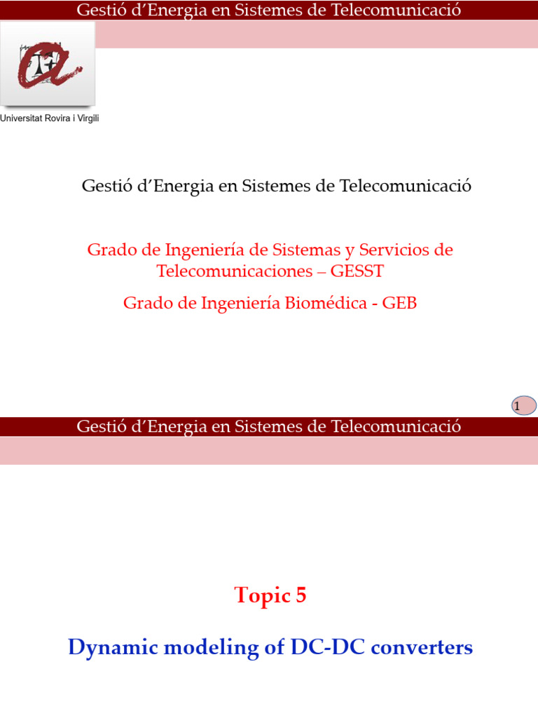 Dynamic Modeling of DC-DC Converters | PDF | Electrical Network ...