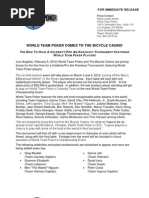 Download World Team Poker Comes to The Bicycle Casino  by World Team Poker SN80956732 doc pdf