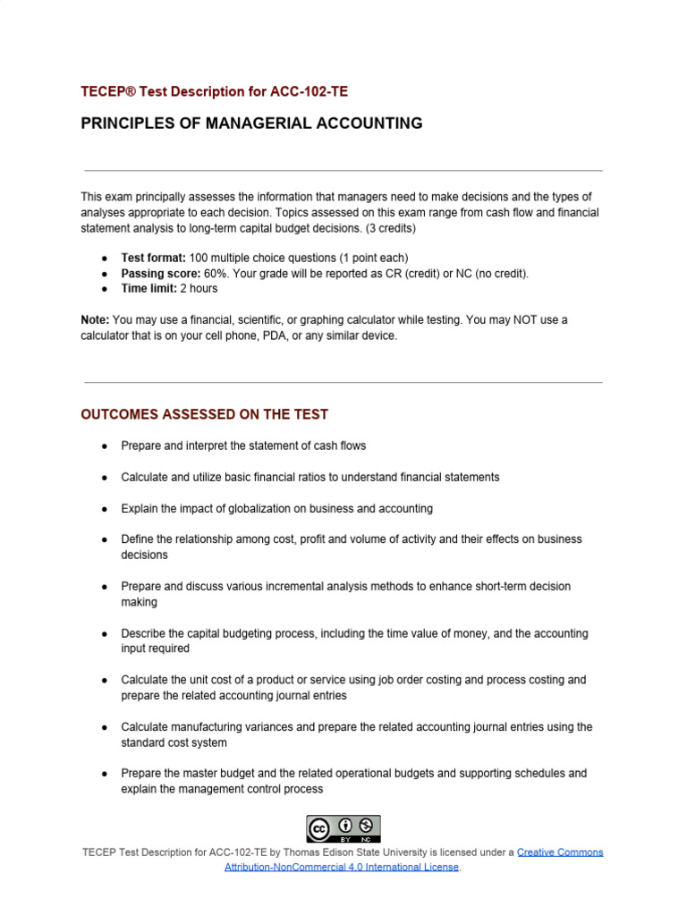 Principles of Managerial Accountingacc-102 | PDF | Management ...