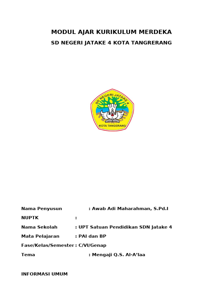 Modul Ajar Kurikulum Merdeka - Awab | PDF