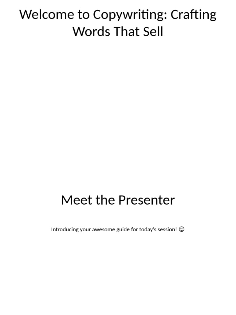 Copywriting Presentation Full | PDF