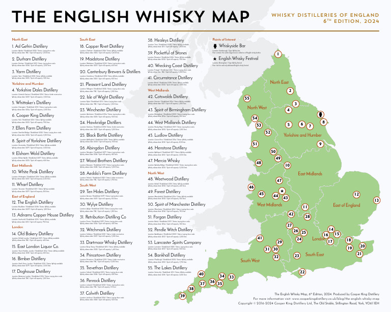 English Whisky Map 2024 Edition | PDF | Whisky | Distilled Drinks