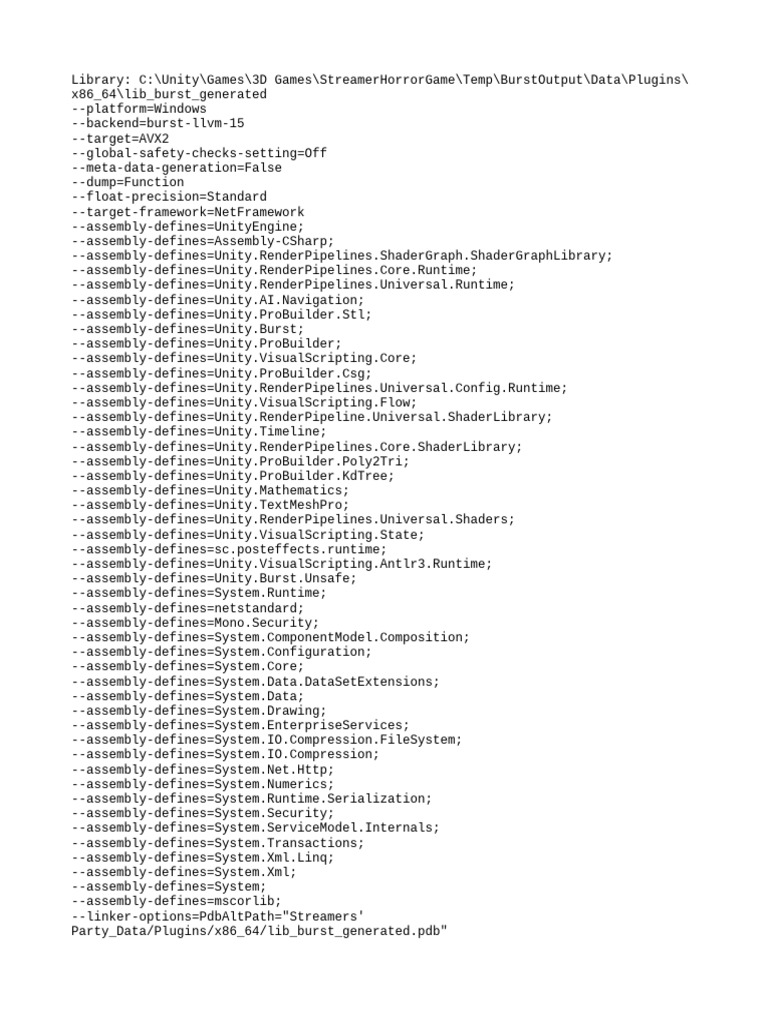 Unity Burst Compiler Configuration | PDF | Unity (Game Engine ...